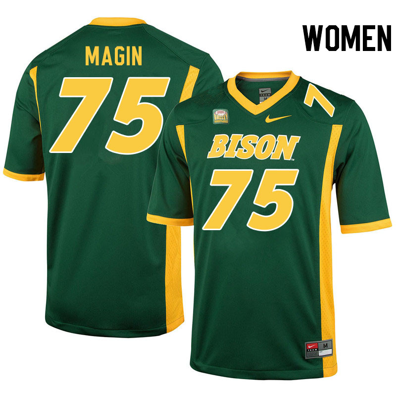 Women #75 Josh Magin North Dakota State Bison College Football Jerseys Stitched-Green